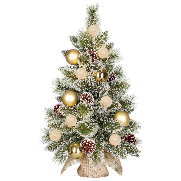Black Box Trees Kaprun Sapin de Noël artificiel avec lumières LED et fonction minuterie H60 x D39cm