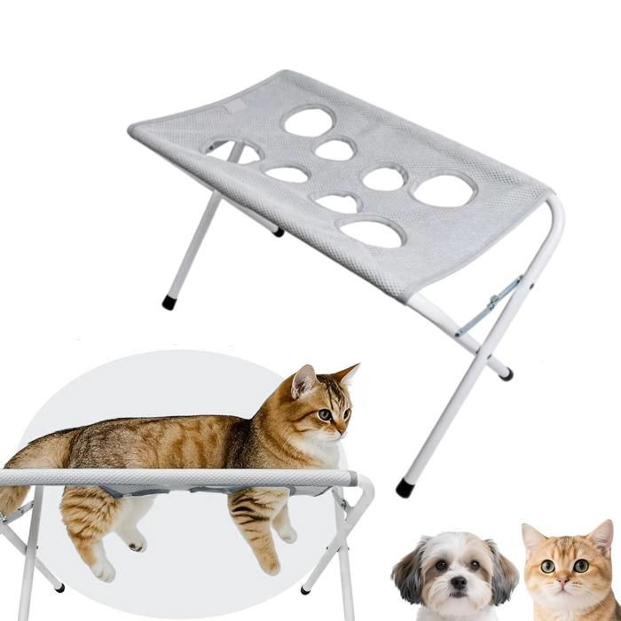 Table de toilettage pour chien - 1 pièce gris pliable - Chaise toilettage chien - Bain griffes seul sans aide