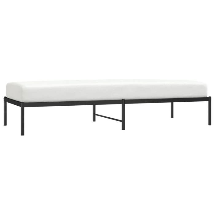 Structure de lit - HAOSHOP - Cadre de lit métal noir 80x200 cm&01_111518
