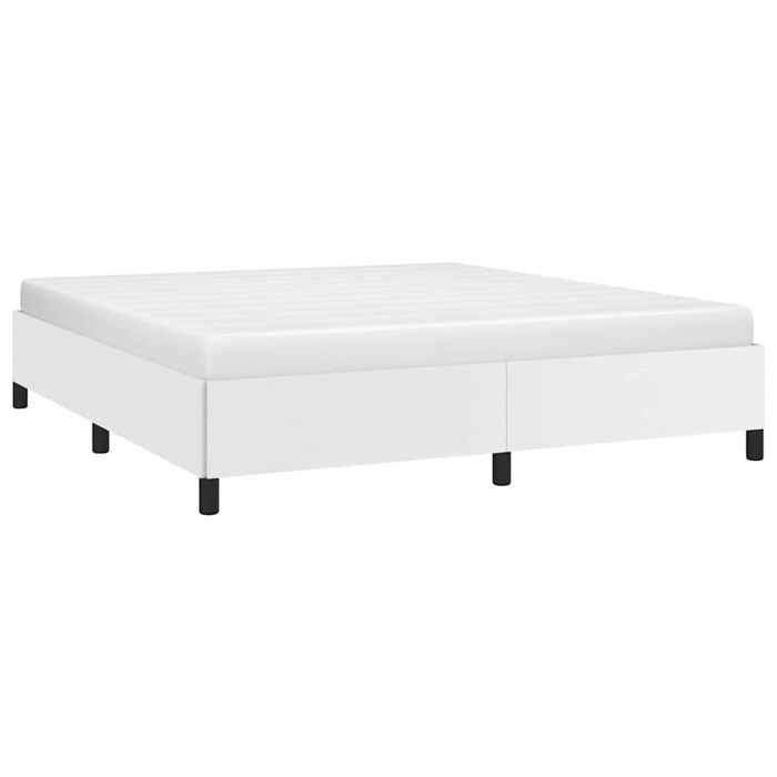Meuble de chambre - HAOSHOP - Structure de lit - sans matelas - blanc 160x200 cm similicuir（26536)