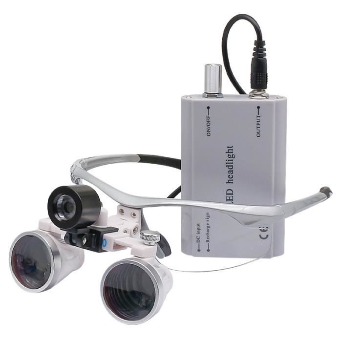 1W Argent clair 2.5X Loupes Dentaires Binoculaires, Loupe