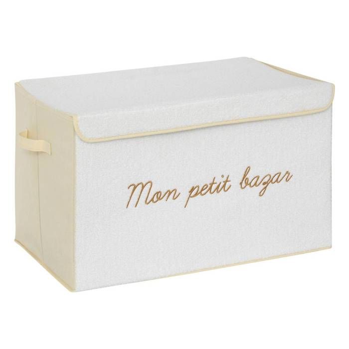 Coffre de rangement enfant Yuma blanc bouclette 36x57cm - Atmosphera