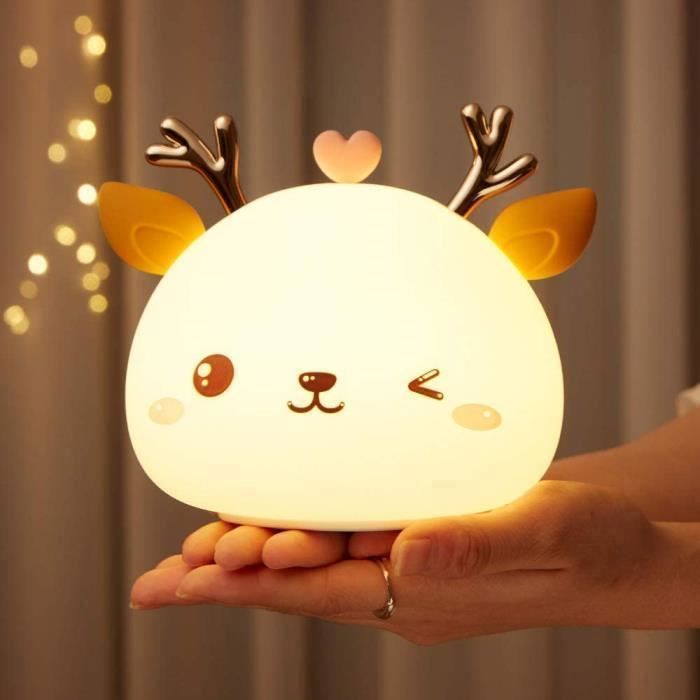 Veilleuse Bebe Veilleuse Enfant Rechargeable Led Lampe Cerf Multicolore Avec Controle Tactile Cdiscount Maison