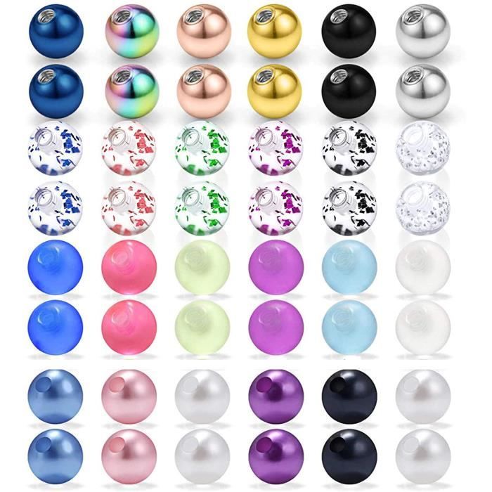 Piercing Industriel 14G Acier Inoxydable - Lot De 2, Barre 38mm, Motifs étoile/lune