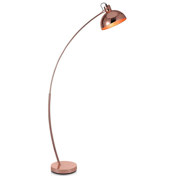 Lampadaire arqué Teamson Home rose dore 80 X 25 X 153