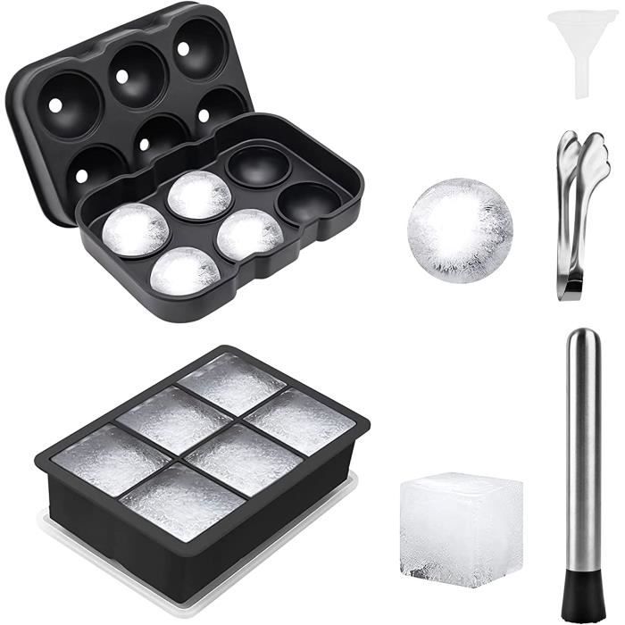 Lot De 2 Bacs à Glaçons Sans Contact - 800ml + 500ml - Remplissage Et Service Hygiénique