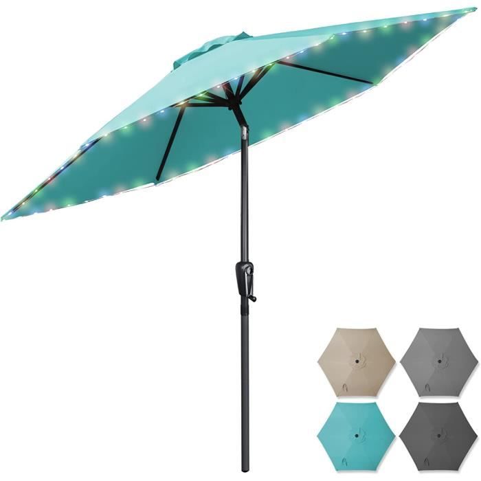 Parasol diamètre 270 cm, protection UV 50 , 270 x 270 x 245 cm, crème
