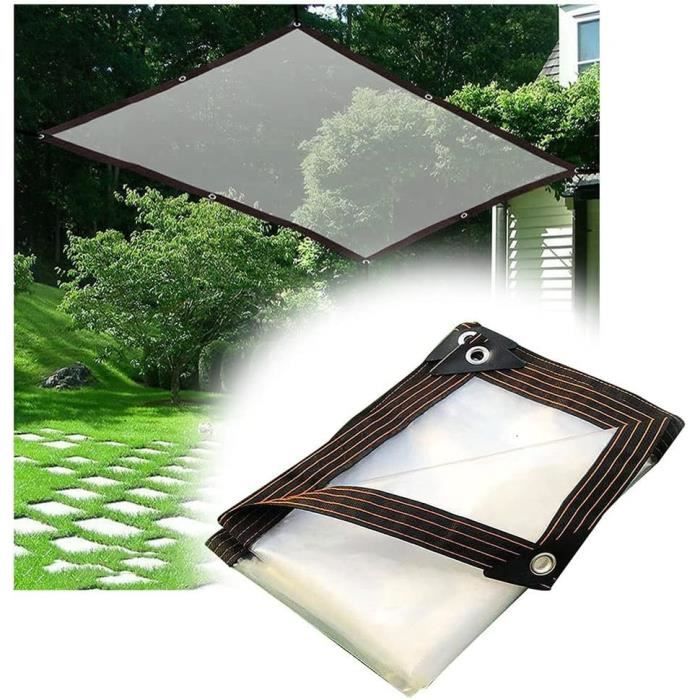 QSTGX Bâche Plastique Transparente Avec Œillets 2.5x2m – Rideau Imperméable Extérieur Ultra Résistant