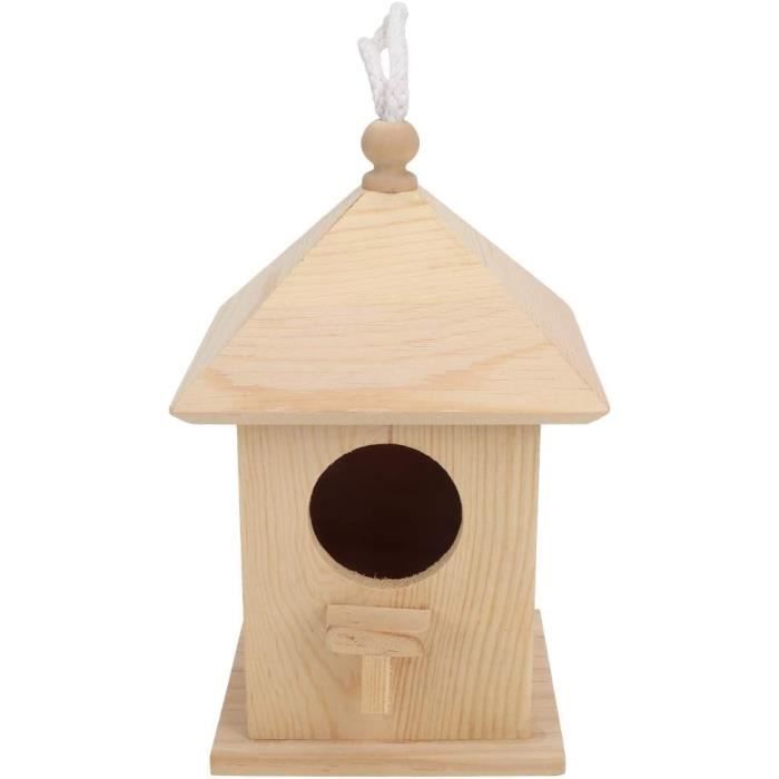 Nichoir En Bois Pour Oiseaux Sauvages - Maison à Suspendre Au Jardin 16x16x16 Cm