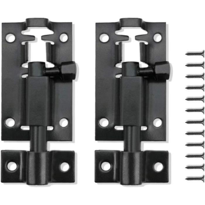 Serrure Pour Portail Garage Loquet Porte 15cm Acier Inoxydable 304 - Avec Trou Cadenas, 4 Clés, Pour Portail, Garage, Fenêtre Serrure Porte