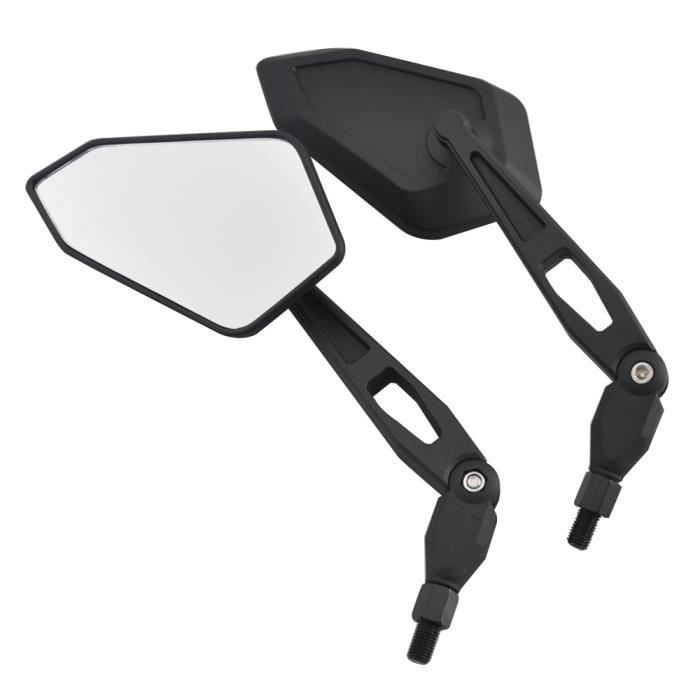 Tomvorks 2pcs Miroirs Bar End CNC Moto Noir - Rétroviseurs Universels Guidon 22mm, Pour Speed Triple Et Street Triple