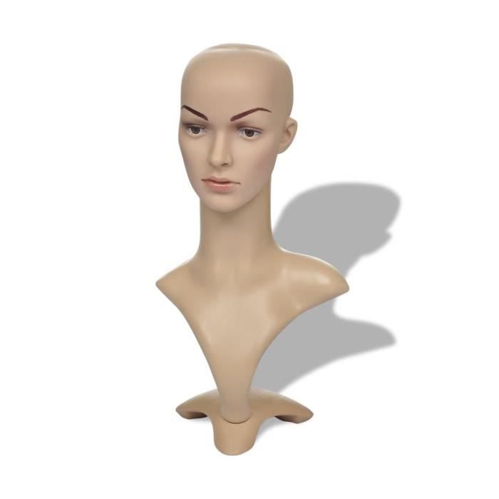 Tête de Mannequin - KAI - Femme - Peau claire - Eco PVC - 51 cm de hauteur