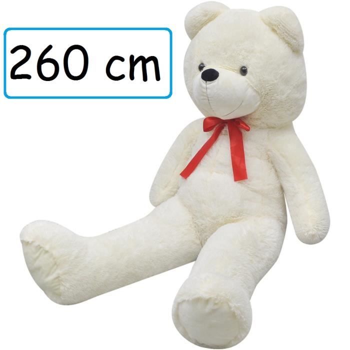 Peluche Doudou Ourson Géant 260 cm XXL Brun pour enfant adulte calins ours  décoration cadeau Jouet anniversaire noel fête - Cdiscount Jeux - Jouets