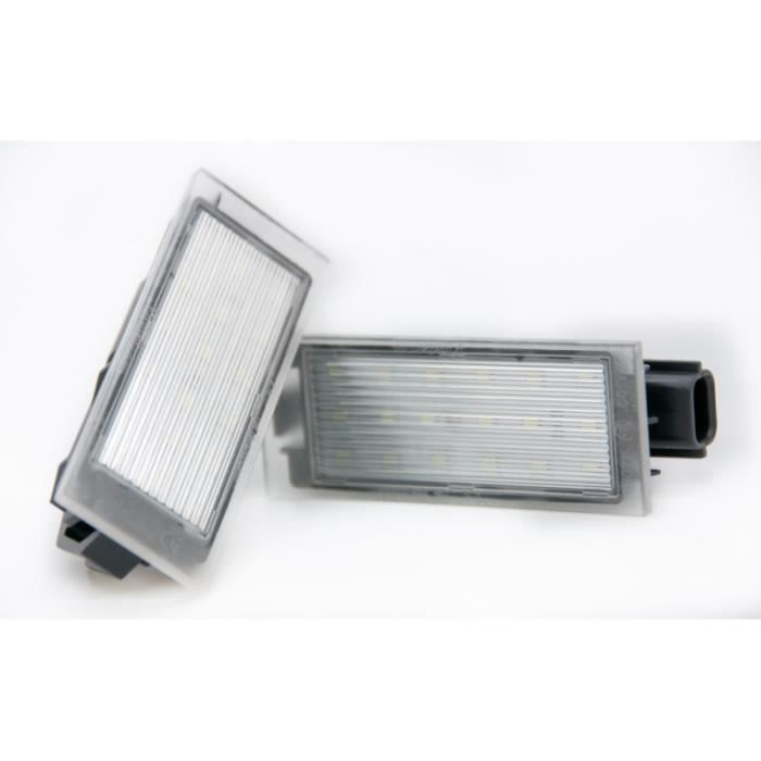 Éclairage de plaque d'immatriculation, 2 pièces de voiture LED lampe de  plaque d'immatriculationluces de matricula de renault megane sport tourer