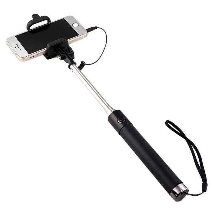 Perche Selfie Metal pour IPHONE 11 Smartphone avec Cable Jack