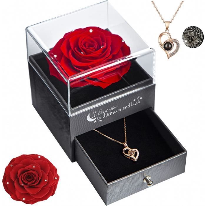 Idee Cadeau Femme Amour,Fleur Rose Eternelle Or 24K,avec 1 Cadre Photo,1  Carte de Voeux-Original Cadeau pour Maman Amie Couple[947] - Cdiscount  Maison