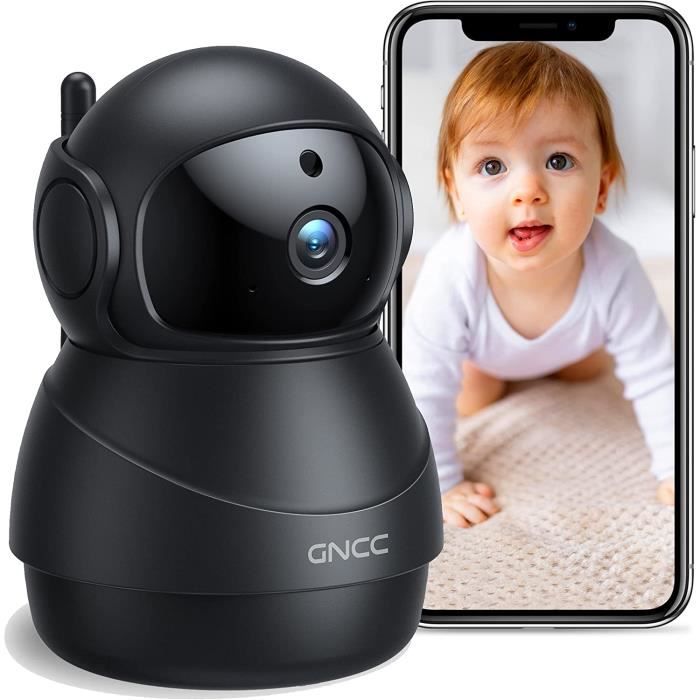Caméra Surveillance 2.4GHz WiFi Interieur, Babyphone Caméra Bébé FHD 1080P,  360° Pan-Tilt-Zoom AI Suivi du Mouvement, A171 - Cdiscount Bricolage
