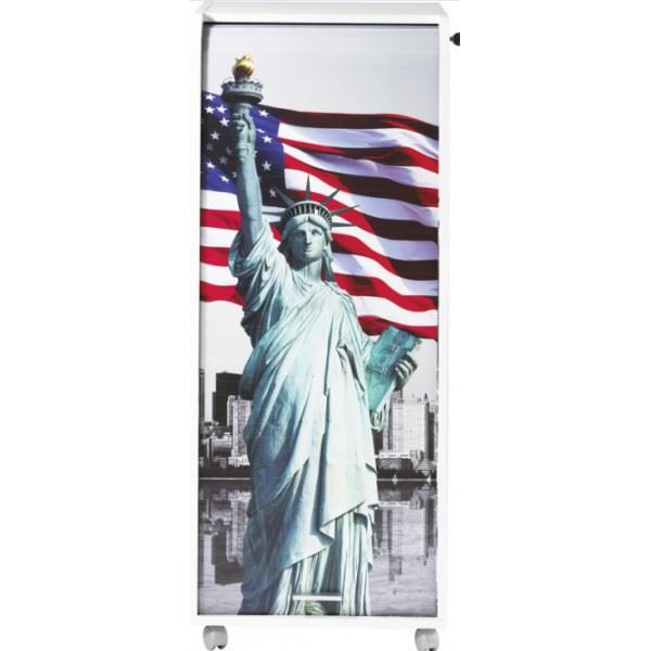 caisson de bureau à roulettes statue de la liberté contemporain l 47,2 cm - blanc