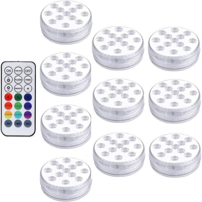 Lampe De Piscine LED Submersible Étanche - Lumière RVB Flottante, Projecteur Pour Piscine, Fontaine Ou Étang - 12