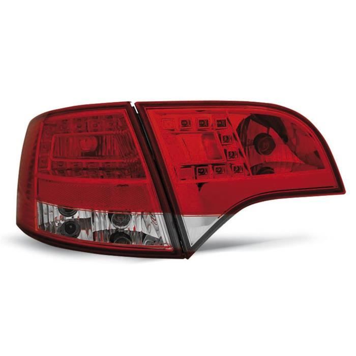 Feux Arrière LED Audi A6 C6 Berline 2004-2008 - Neuf, Paire Rouge/blanc, Compatible