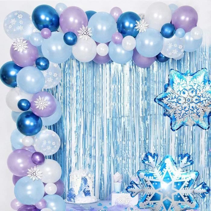 Ballon guirlande & arch kit décoration d anniversaire de ballon decoration  anniversaire fille deco,ballons violets bleus blancs pour - Cdiscount Maison