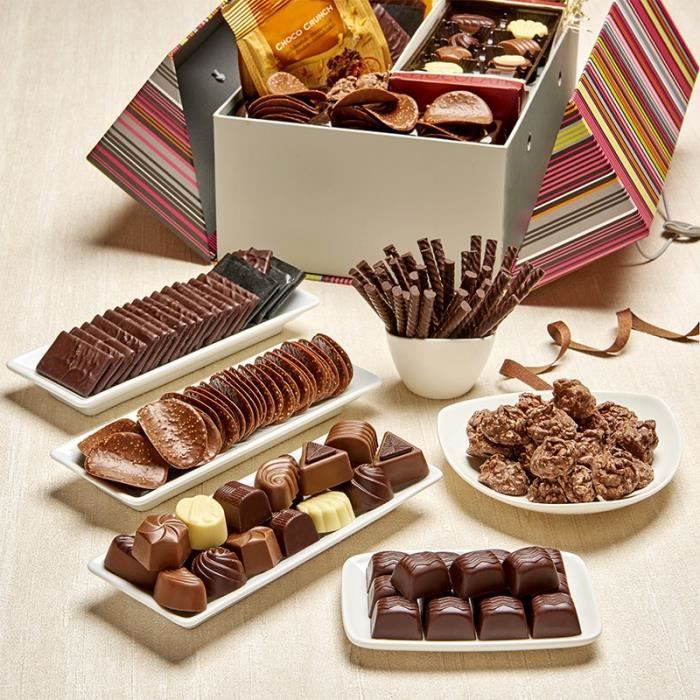 Coffret Cadeau Gourmand - Panier de Chocolats 1Kg avec Coffret