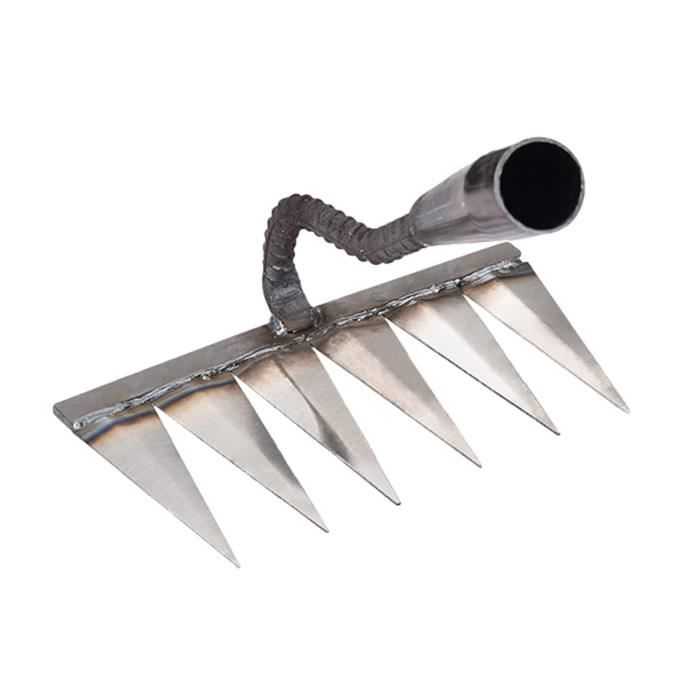 Râteau De Jardin Acier Manganèse 5-8 Dents – Outil Désherbage Déchaumage Robuste, Poignée Ergonomique, Tête Détachable