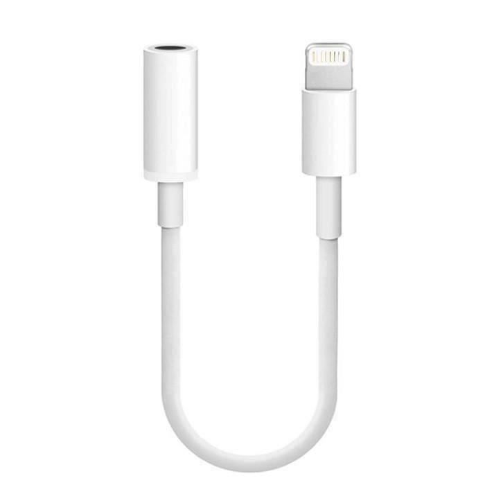 Lightning to 3.5mm Audio Cable Jack Audio Câble adaptateur cable connection écouteur compatible Apple iPhone 7- 7 Plus D022DA