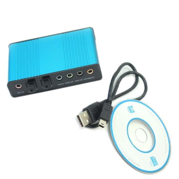 CS-08580-Carte Son Externe Professionnelle 5.1 USB. Adaptateur Audio Pour Ordinateur Portable Ou