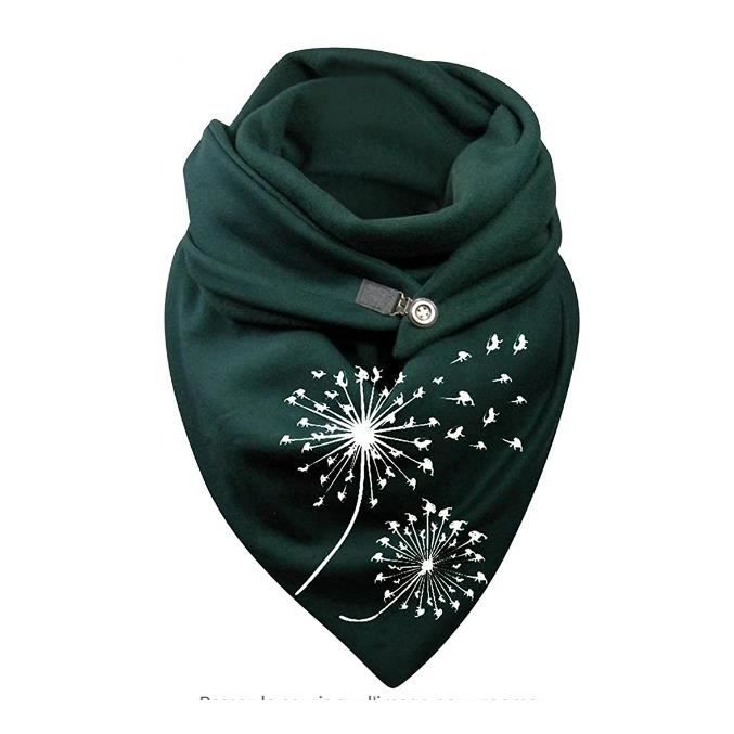 Écharpe Triangle Femme Hiver Chaud Élégant Foulard En Coton Imprimé