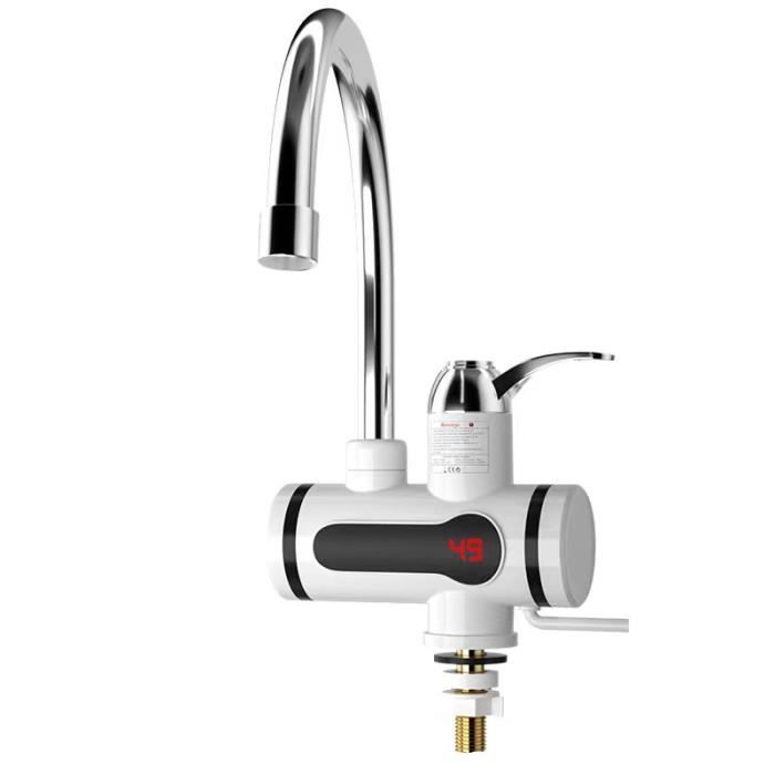 Robinet d'eau chaude instantanée Robinet de chauffe-eau électrique avec  affichage numérique LED Robinet de chauffage de l'eau de salle de bain de  cuisine 360 rotatif 220v 3000w