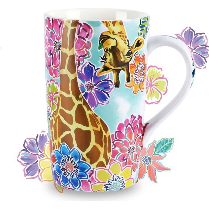 Tasse porcelaine girafes amoureuses