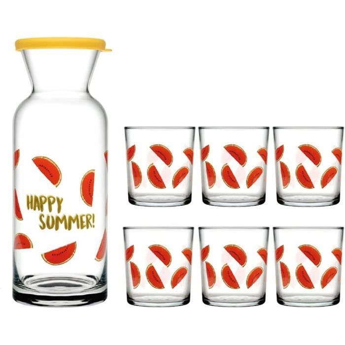 Ezvsevuo Carafe à Eau En Verre 1.5 Litre Avec Couvercle En