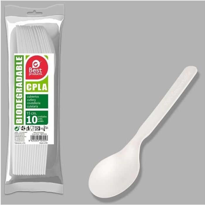 100 Fourchettes Jetables Biodégradables CPLA Blanc – Vaisselle Écologique Compostable, Résistantes Chaleur Pour Repas Chauds & Froids (16 Cm)