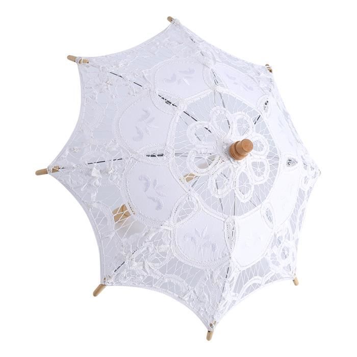 Garosa Parapluie en dentelle de mariée Lady Wedding Lace Umbrella Parasol Parasols Party Bridal Photo Prenant Décor (Blanc Petit)
