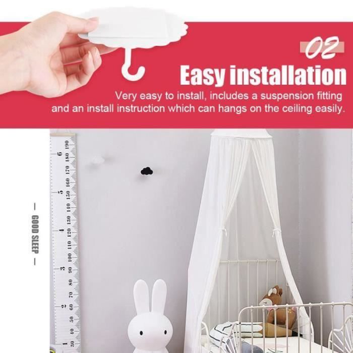 Nx106 Lit A Baldaquin Pour Bebe Literie Dome Rond Moustiquaire En Coton Suspension Decoration De Chambreblanc Cdiscount Maison