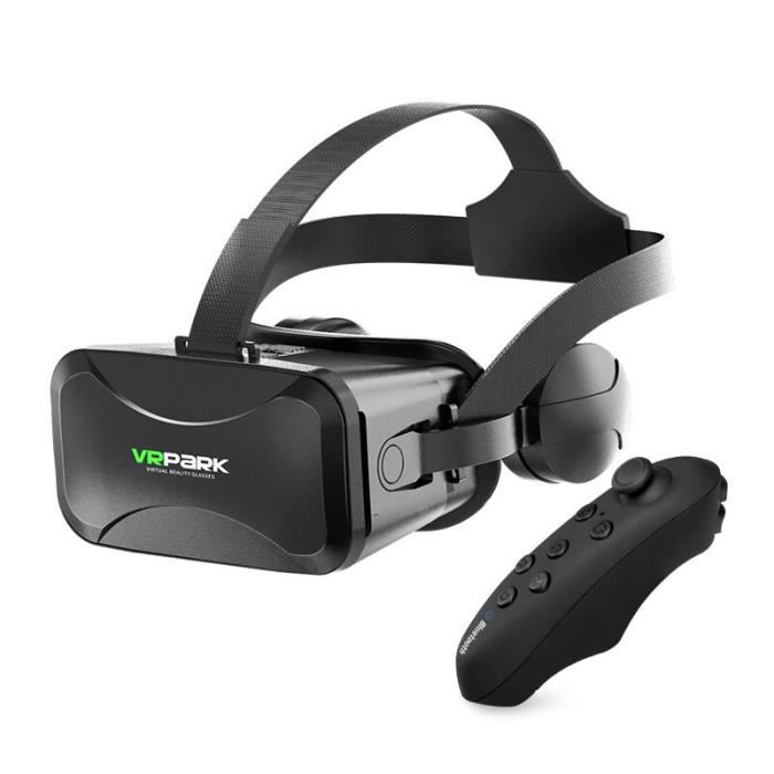 Lunettes 3D,lunettes de réalité virtuelle avec contrôleur, casque 3D VR, pour Smartphone iPhone Android, 4.5-6.7 - Black[B1255]