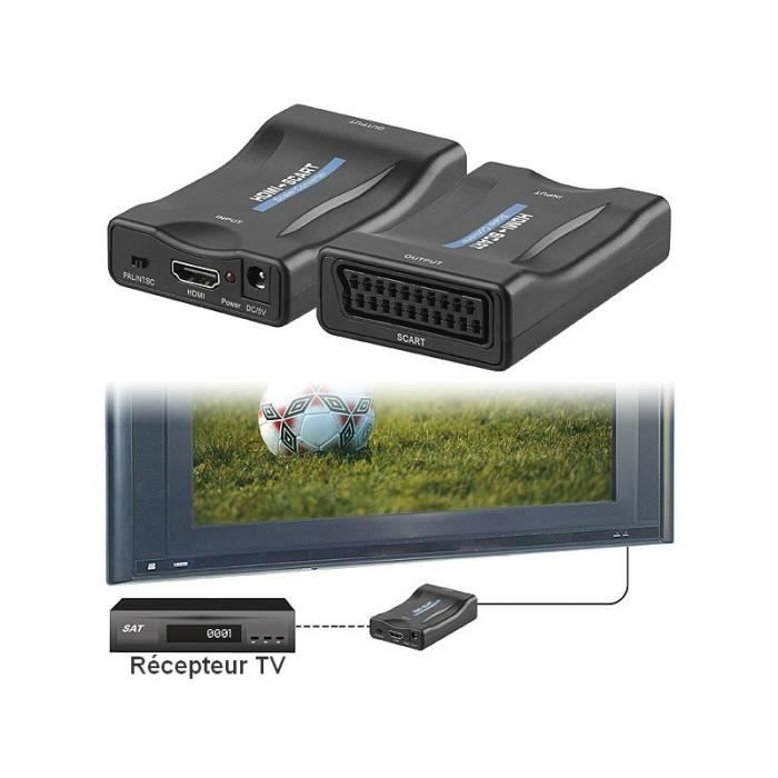Adaptateur Péritel Vers HDMI - Convertisseur SCART/HDMI 1080p - Pour Anciens Lecteurs, Consoles - 3