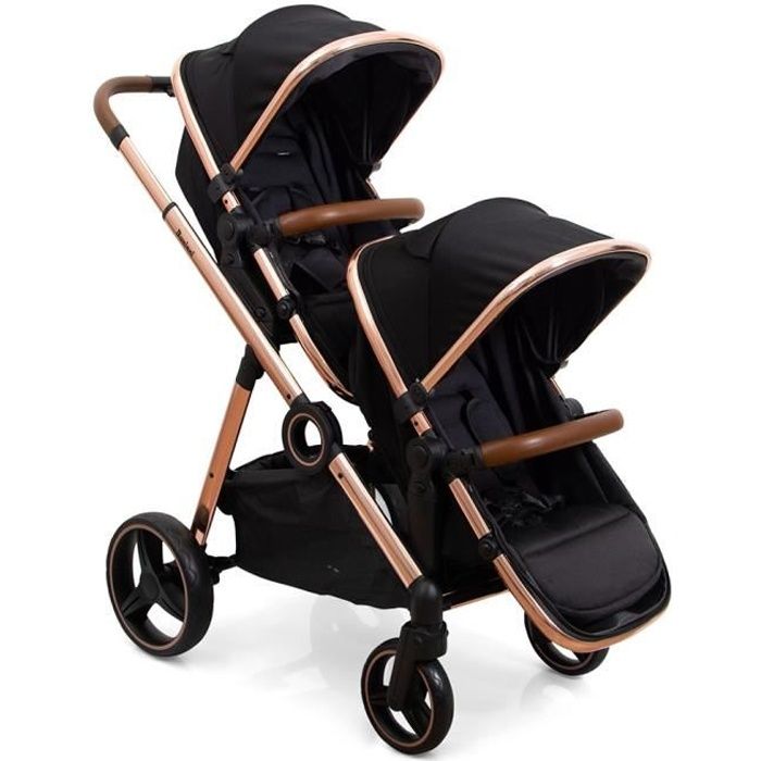 BANINNI Luiz - Poussette Double - De 0 à 36 mois - Jusqu'à 22Kg - Rose Gold