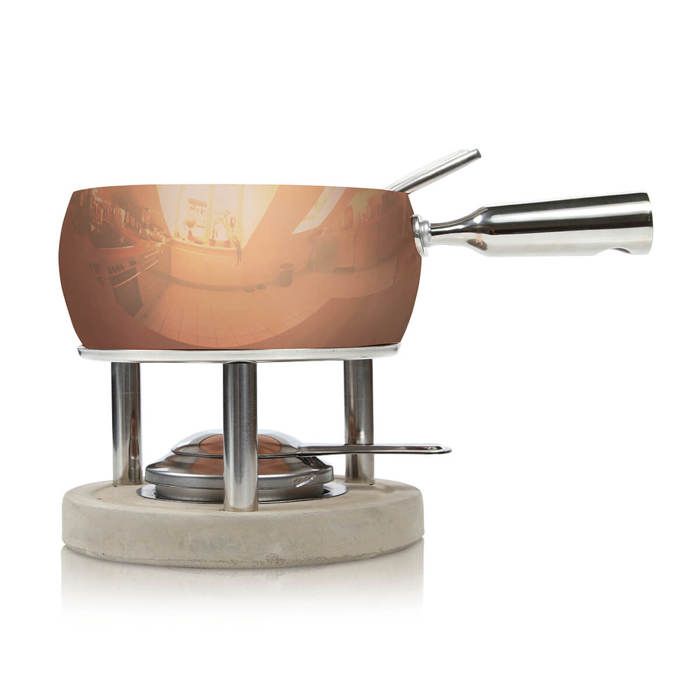 Set Fondue Boska 7 Pièces – Pour Chocolat ET Fromage, En Céramique Grise