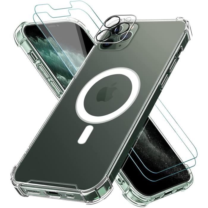 Coque pour iPhone 15 Pro avec Cercle Magnétique + 2 Verres Trempés + 2 Protection  Objectif Arrière - Cdiscount Téléphonie