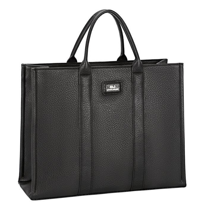 Sac Cabas Tote Shopping Femme David Jones Paris - Similicuir - Plusieurs Poches - Couleur Black