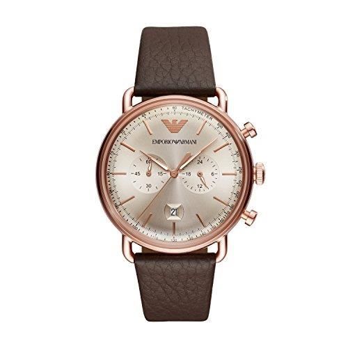 Emporio Armani Dress Quartz Stainless Steel And Leather Casual Watch Color brown model Ar11106 2NFR3P Achat vente montre Homme Adulte Cdiscount