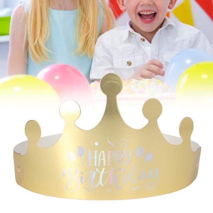 KEPKKU 16 Pièce Couronne en Papier Doré, DIY Couronne Chapeau de Fête D