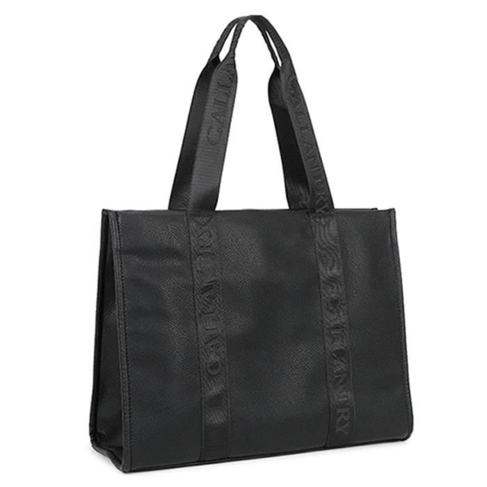 Sac à Main Cabas - GALLANTRY - Ultra léger - Similicuir grainé - Bandoulière amovible - Noir Sac à Main Cabas - GALLANTRY - Ultra léger - Similicuir grainé - Bandoulière amovible - Noir