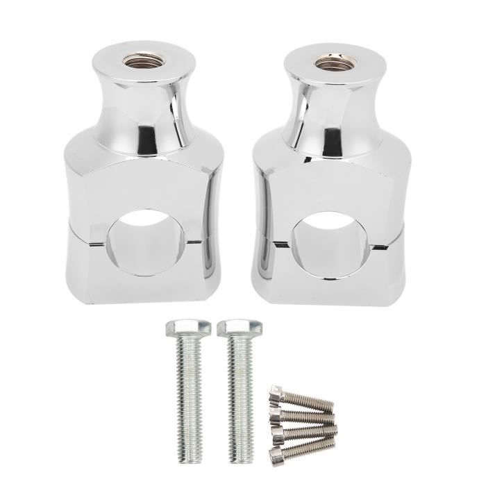 Fat Bar Risers 25mm Moto - 2 Pièces Rehausseurs Guidon Alliage Aluminium Noir, Confort De Conduite Amélioré