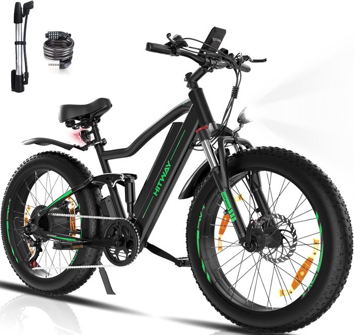 HITWAY Vélo Électrique 26*4,0 Fat Bike - VTT E-BIKE Batterie amovible 48V  15AH - Moteur 250W - Shimano 7 Vitesses - Autonomie jusqu - Cdiscount Sport