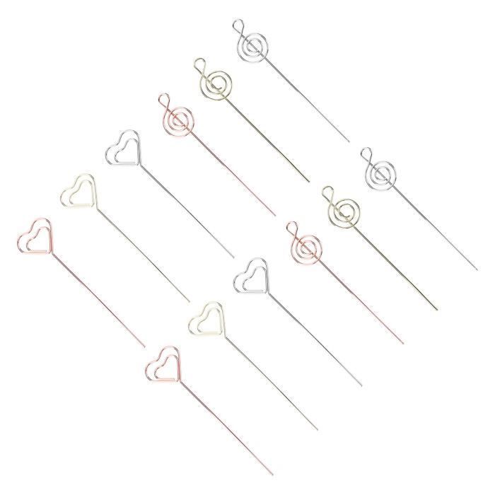 Woohome 60 Pièces Mémo Clip En Métal Porte-Cartes De Table Support Porte Photo Pour Décor De