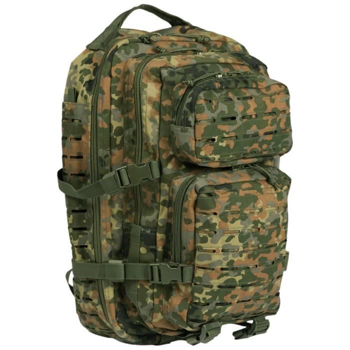 Mil-Tec US Assault Pack Petit Laser Coupe Flecktarn - Homme Mil-Tec US Assault Pack Petit Laser Coupe Flecktarn - Homme