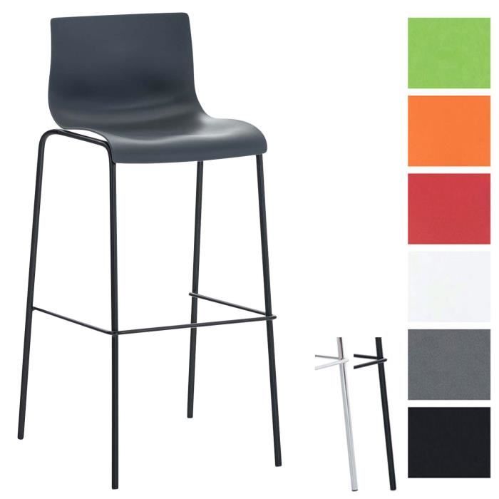 Tabouret de Bar - CLP - HOOVER - Plastique - Empilable - Dossier Ergonomique